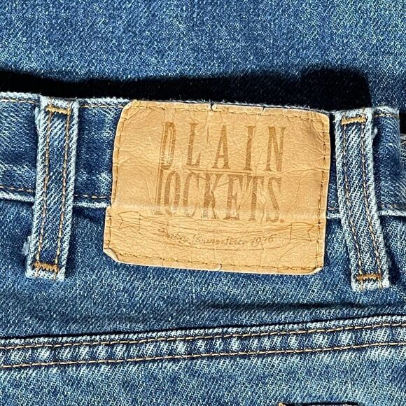 37w 80s Plain Pockets Straight Wide Leg Jeans - Picture 2 of 12